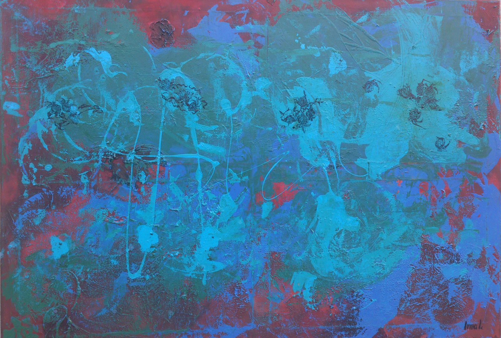 Abstraction IX, oil on canvas, marker,  80x110cm, 2011 (private collection) Lithuania